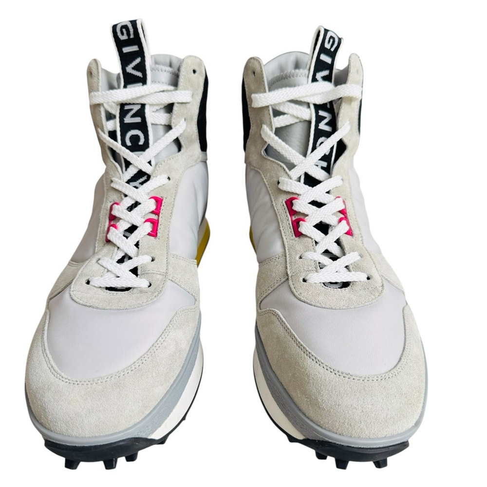 Givenchy High Top Hidden Wedge Sneakers EU 45 US 12 White Gray Suede Leather